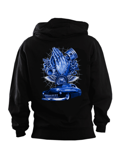 #137H-BLUE ROSES HOODIE